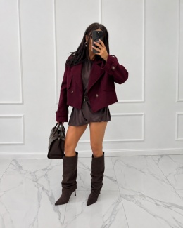 Krótki płaszcz ELLE BORDO