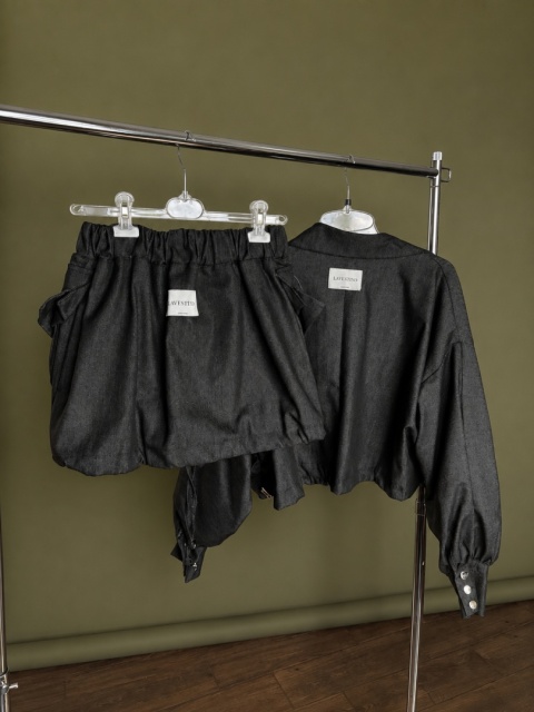 Spódnico-szorty COUTURE Noir od LAVESTINO