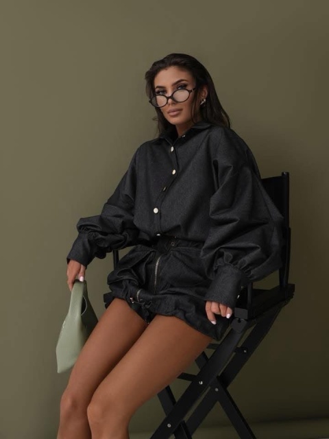 Spódnico-szorty COUTURE Noir od LAVESTINO