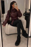 Kurtka LUXE z kołnierzem o skróconym kroju | bordo, czerń, brąz