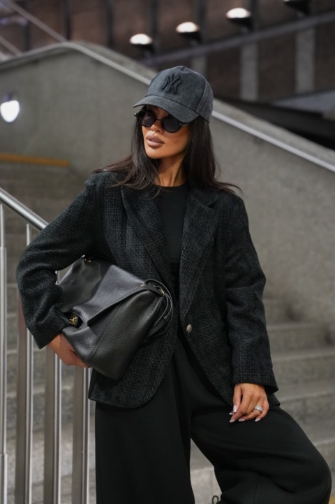 Marynarka TWEED SLAY | brąz, czarny